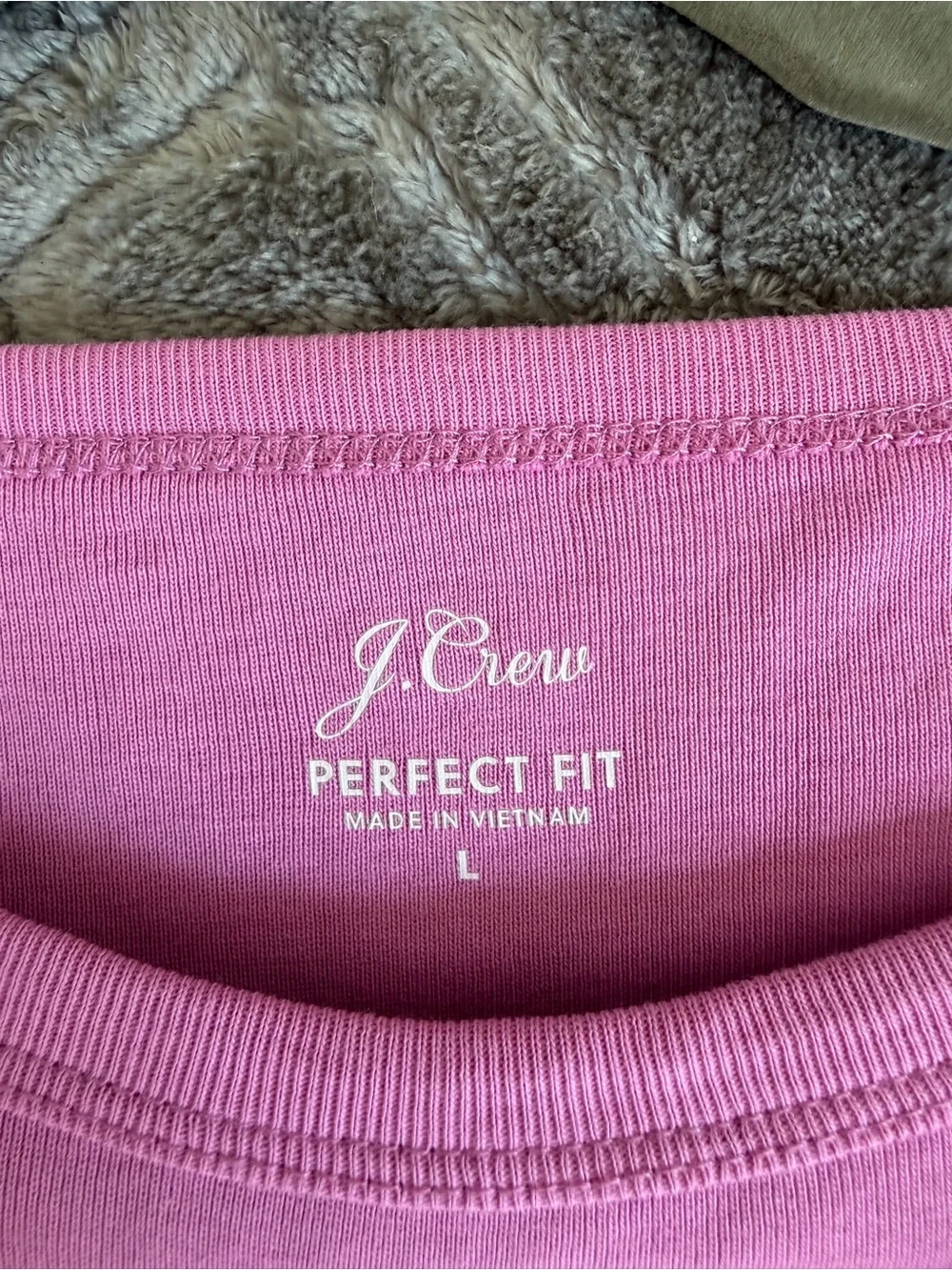 J.Crew Perfect Fit Pink 100% Cotton Crewneck Tee Shirt Large